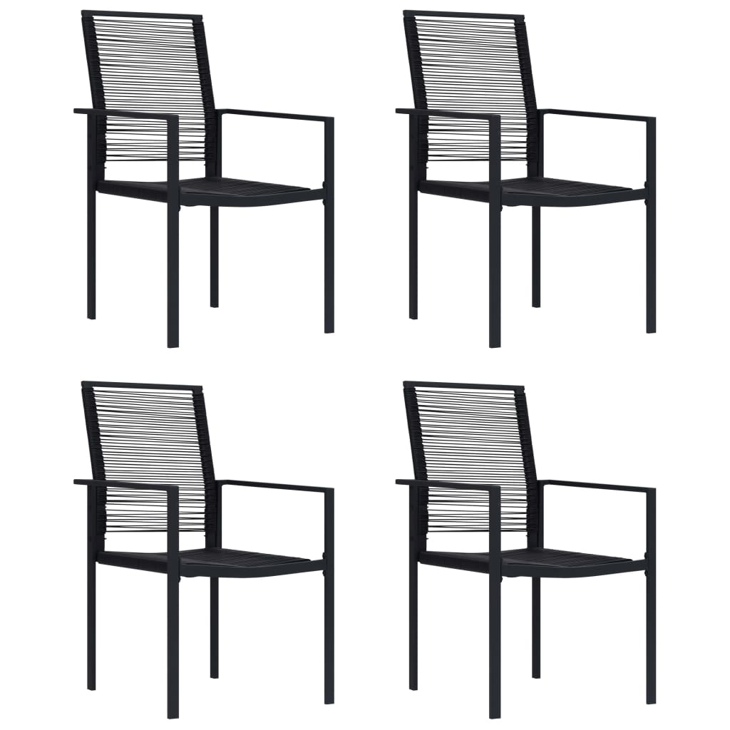 Tuinstoelen 4 st PVC-rattan zwart is nu te koop bij PeponiXL, paradijselijk wonen!