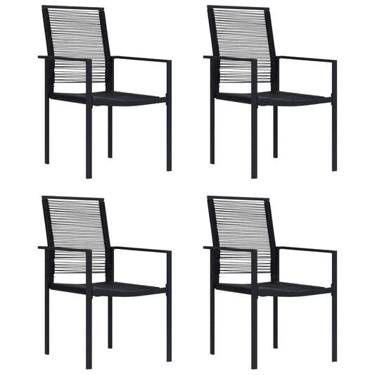 Tuinstoelen 4 st PVC-rattan zwart is nu te koop bij PeponiXL, paradijselijk wonen!