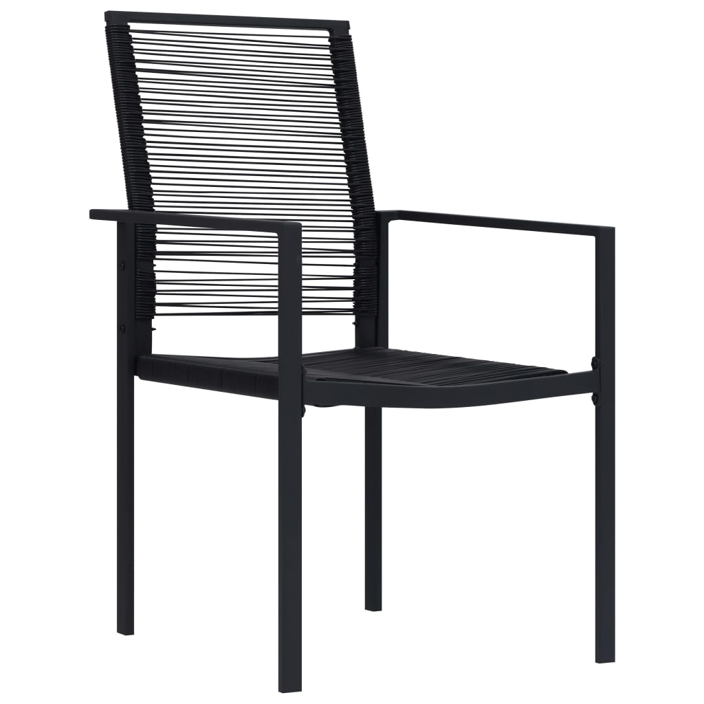 Tuinstoelen 4 st PVC-rattan zwart is nu te koop bij PeponiXL, paradijselijk wonen!