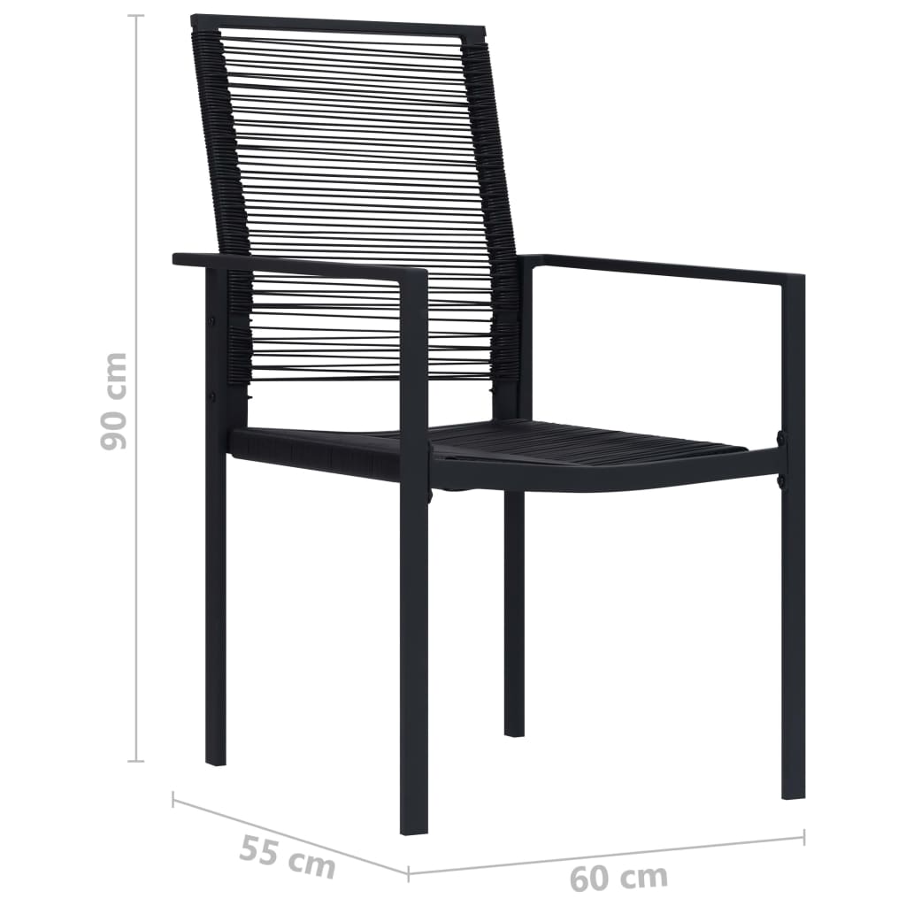 Tuinstoelen 4 st PVC-rattan zwart is nu te koop bij PeponiXL, paradijselijk wonen!