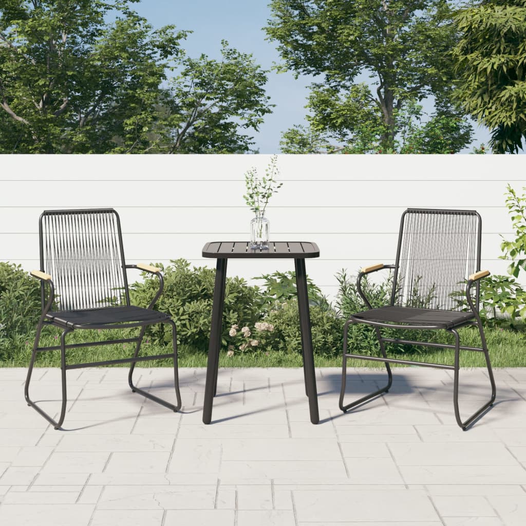 Tuinstoelen 2 st 58x59x85,5 cm PVC-rattan zwart is nu te koop bij PeponiXL, paradijselijk wonen!