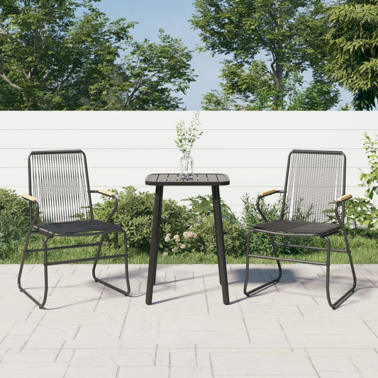 Tuinstoelen 2 st 58x59x85,5 cm PVC-rattan zwart is nu te koop bij PeponiXL, paradijselijk wonen!