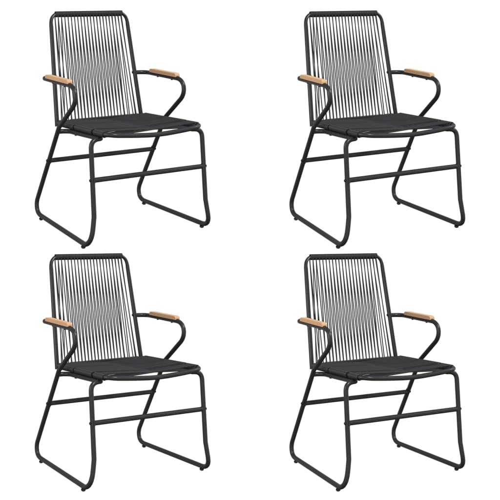 Tuinstoelen 4 st 58x59x85,5 cm PVC-rattan zwart is nu te koop bij PeponiXL, paradijselijk wonen!
