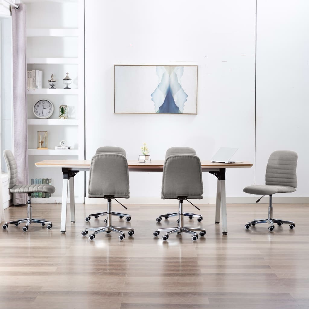 Eetkamerstoelen 6 st stof lichtgrijs is nu te koop bij PeponiXL, paradijselijk wonen!