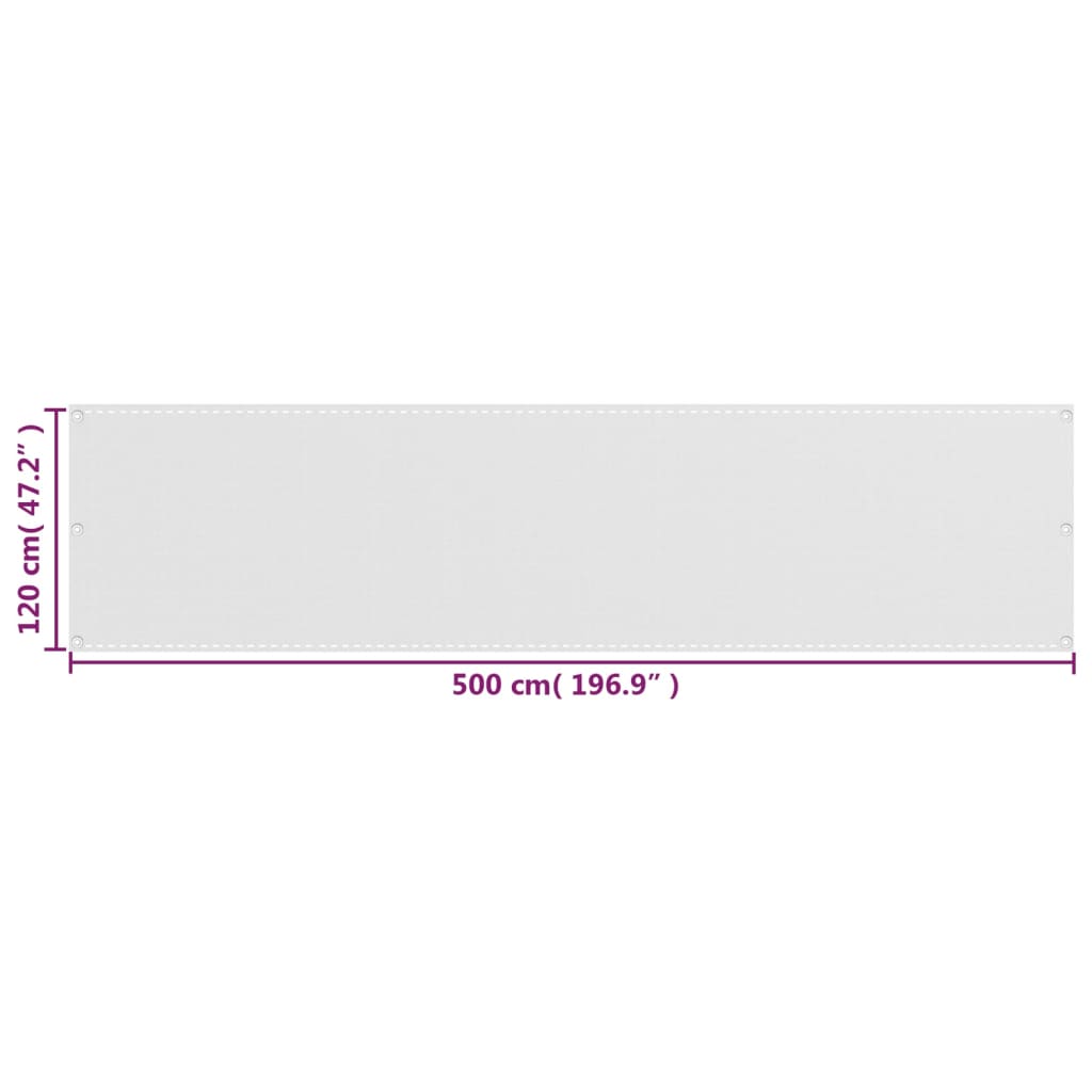 Balkonscherm 120x500 cm HDPE wit is nu te koop bij PeponiXL, paradijselijk wonen!