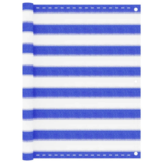Balkonscherm 90x400 cm HDPE blauw en wit is nu te koop bij PeponiXL, paradijselijk wonen!