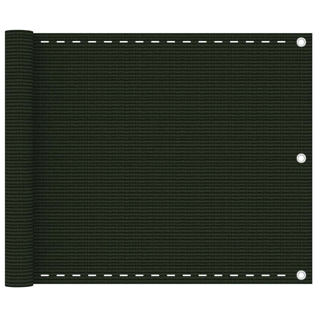 Balkonscherm 75x500 cm HDPE donkergroen is nu te koop bij PeponiXL, paradijselijk wonen!