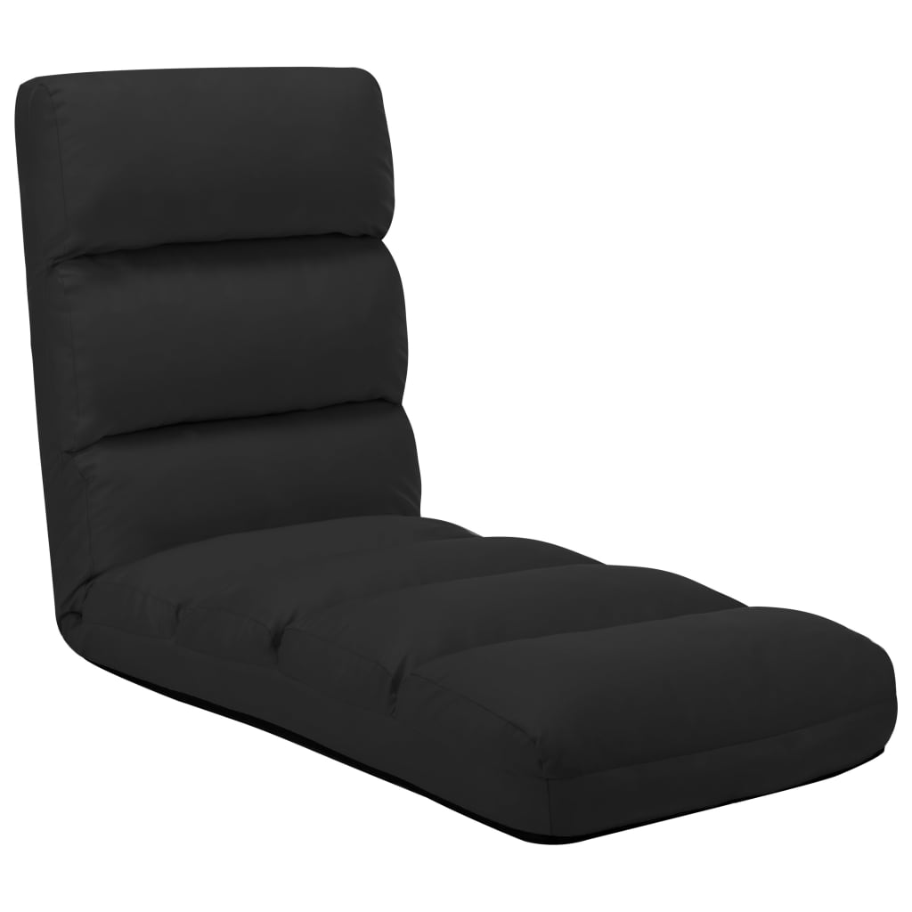 Vloerstoel inklapbaar kunstleer zwart is nu te koop bij PeponiXL, paradijselijk wonen!