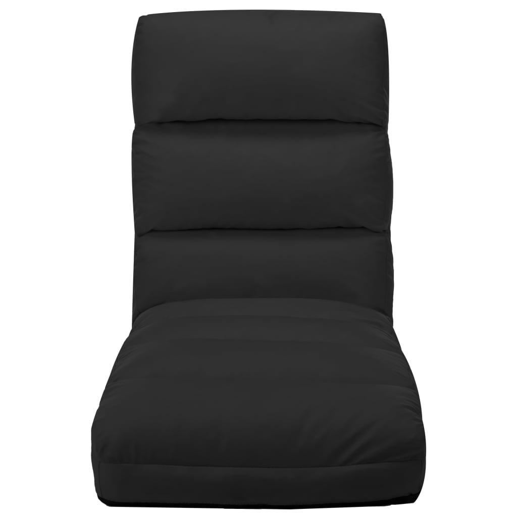 Vloerstoel inklapbaar kunstleer zwart is nu te koop bij PeponiXL, paradijselijk wonen!