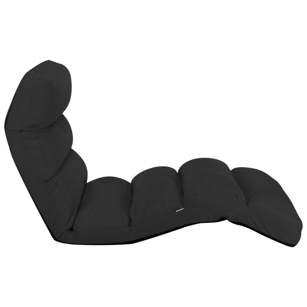 Vloerstoel inklapbaar kunstleer zwart is nu te koop bij PeponiXL, paradijselijk wonen!