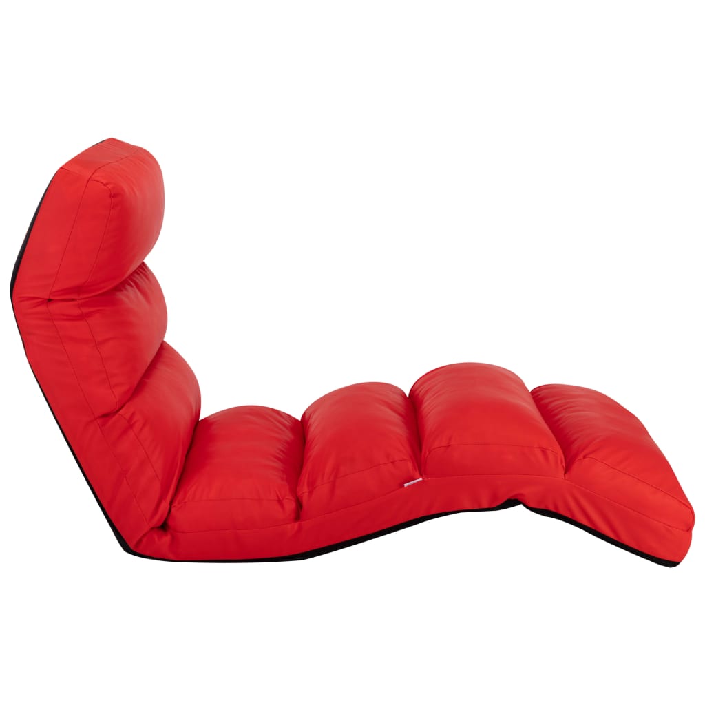 Vloerstoel inklapbaar kunstleer rood is nu te koop bij PeponiXL, paradijselijk wonen!