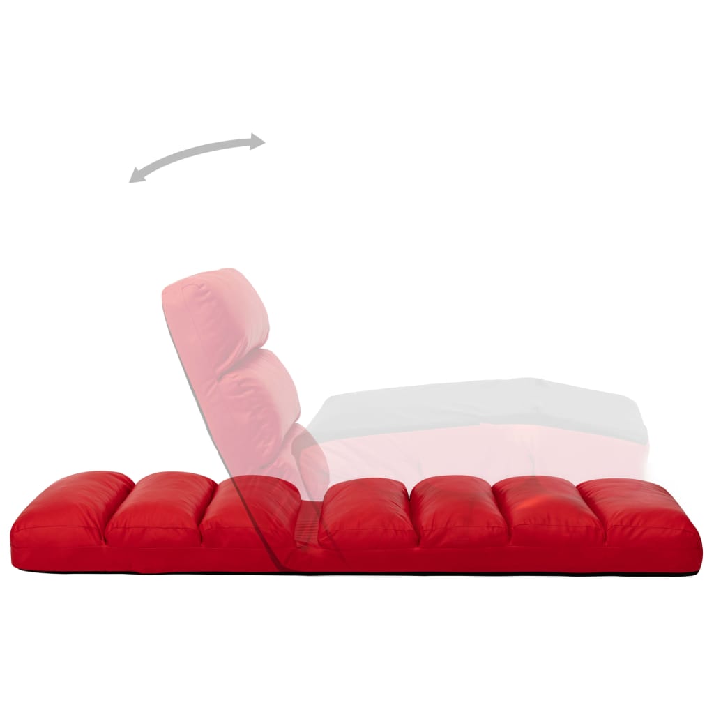 Vloerstoel inklapbaar kunstleer rood is nu te koop bij PeponiXL, paradijselijk wonen!