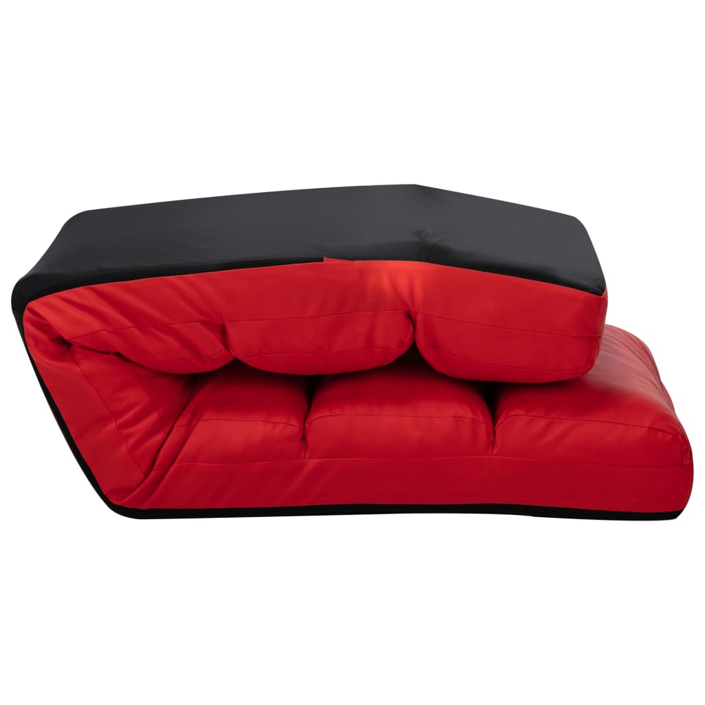 Vloerstoel inklapbaar kunstleer rood is nu te koop bij PeponiXL, paradijselijk wonen!