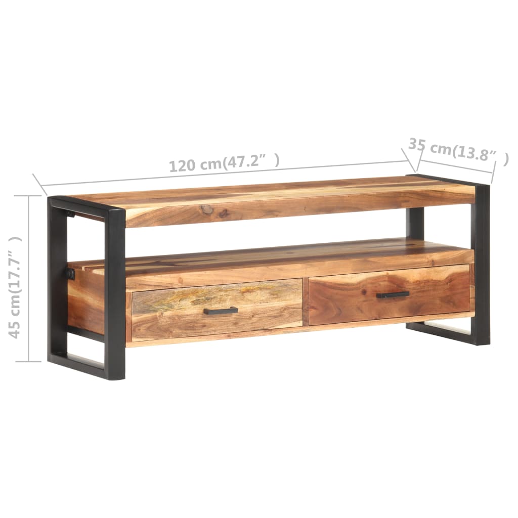 Tv-meubel 120x35x45 cm hout met honingkleurige afwerking is nu te koop bij PeponiXL, paradijselijk wonen!