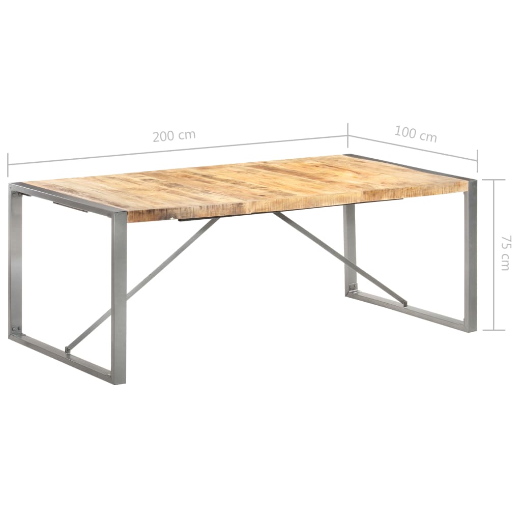 Eettafel 200x100x75 cm massief ruw mangohout is nu te koop bij PeponiXL, paradijselijk wonen!