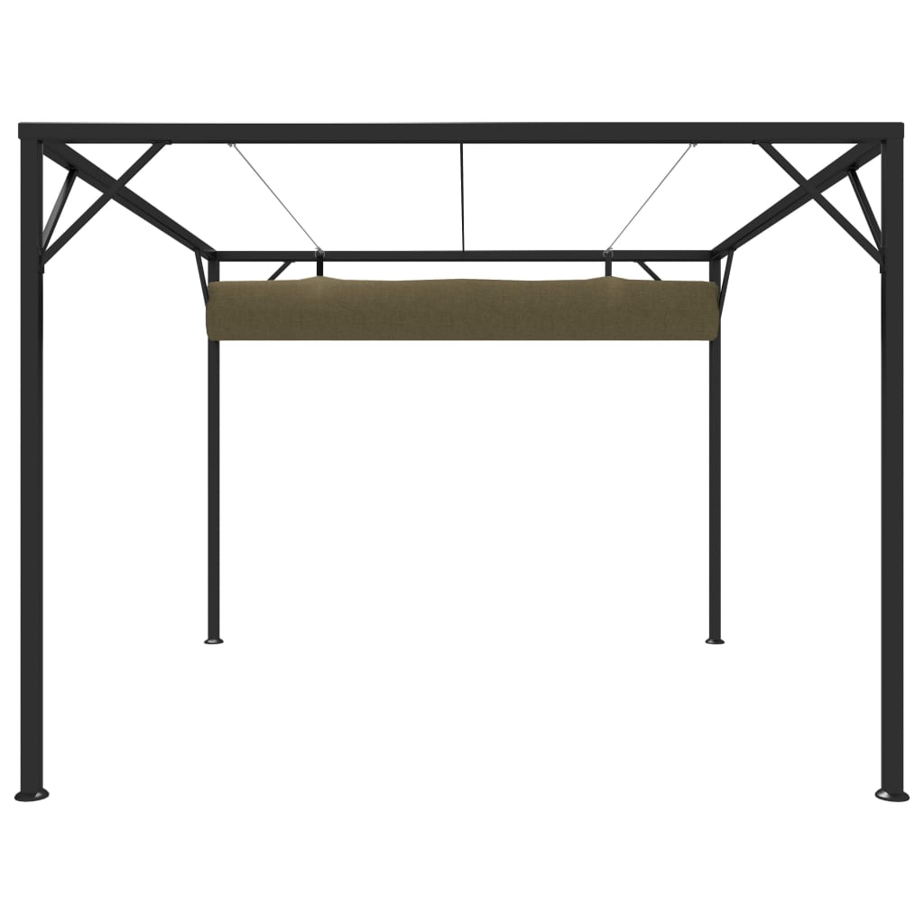 Tuinprieel met uittrekbaar dak 180 g/m² 3x3 m taupe is nu te koop bij PeponiXL, paradijselijk wonen!