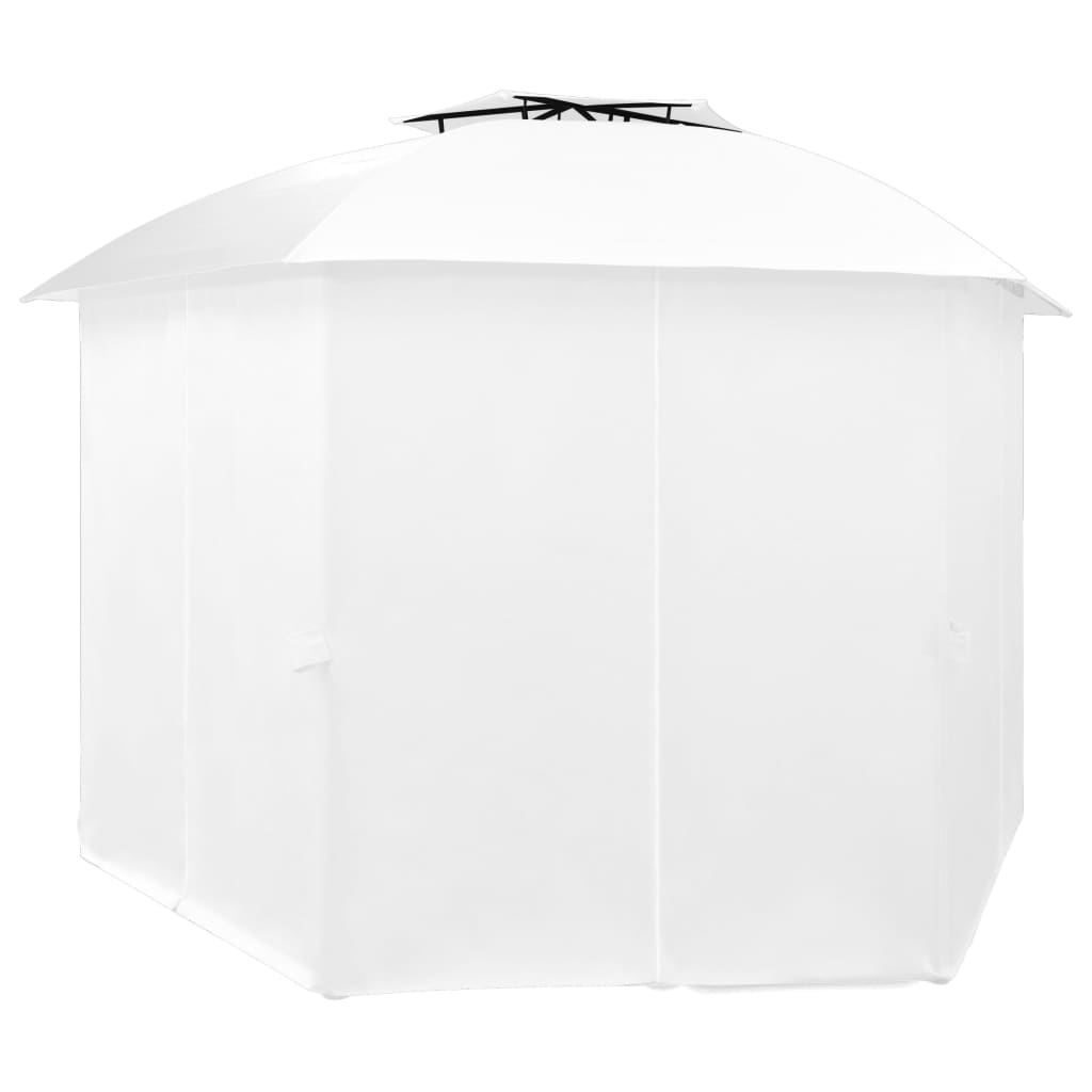 Tuinpaviljoen met gordijnen 180 g/m² 360x312x265 cm wit is nu te koop bij PeponiXL, paradijselijk wonen!
