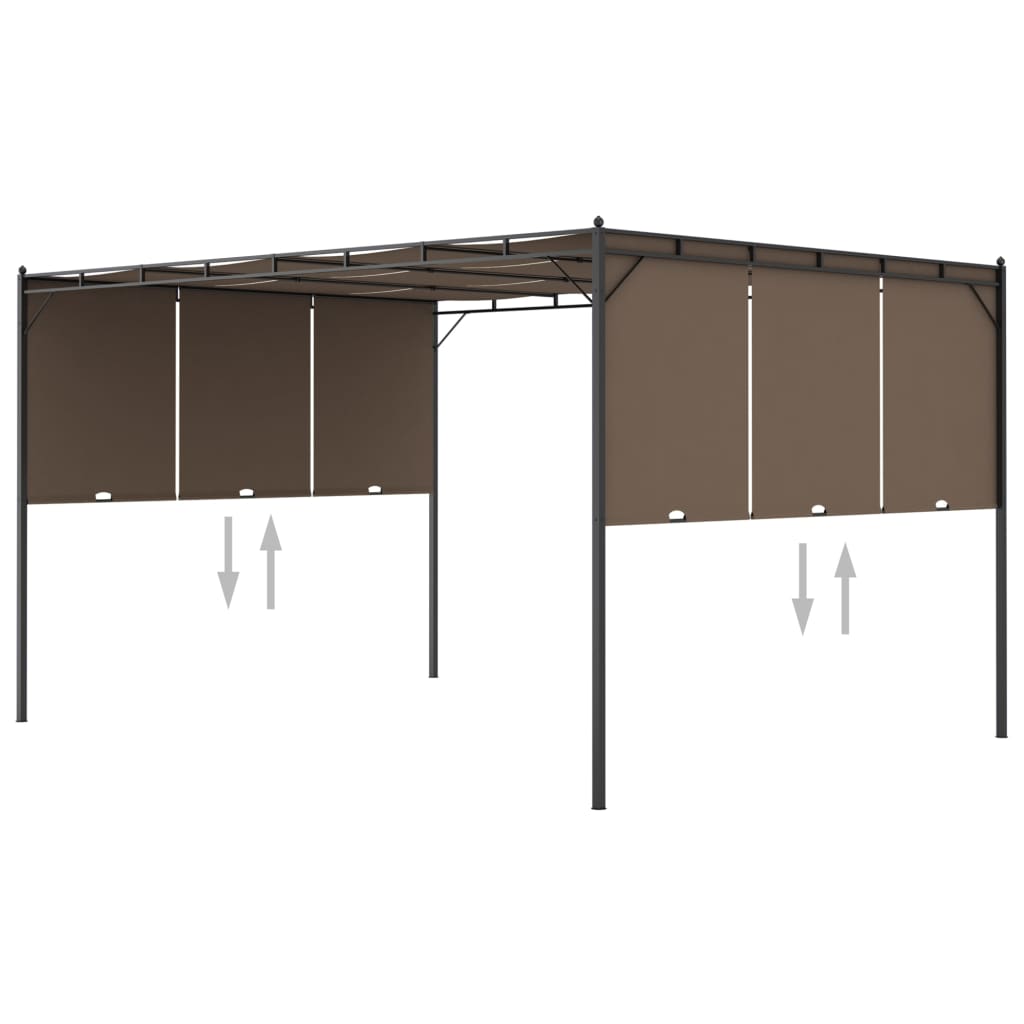 Tuinprieel met zijgordijn 4x3x2,25 m taupe is nu te koop bij PeponiXL, paradijselijk wonen!