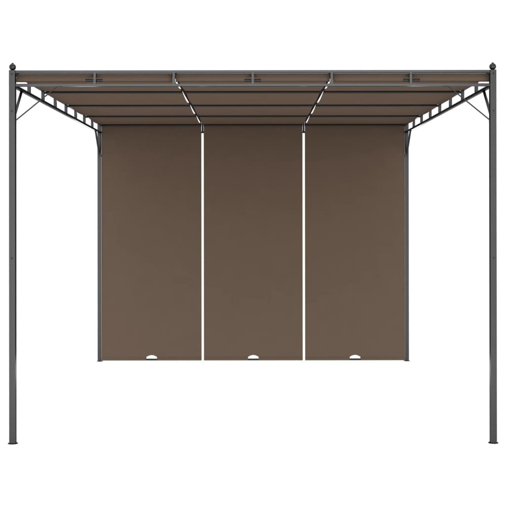 Tuinprieel met zijgordijn 4x3x2,25 m taupe is nu te koop bij PeponiXL, paradijselijk wonen!