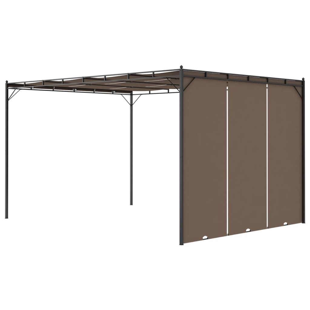 Tuinprieel met zijgordijn 4x3x2,25 m taupe is nu te koop bij PeponiXL, paradijselijk wonen!