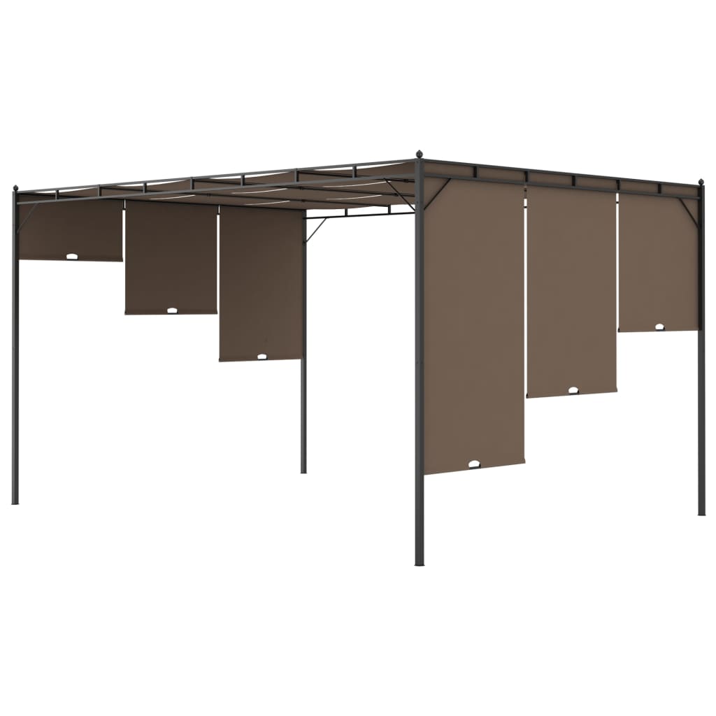 Tuinprieel met zijgordijn 4x3x2,25 m taupe is nu te koop bij PeponiXL, paradijselijk wonen!