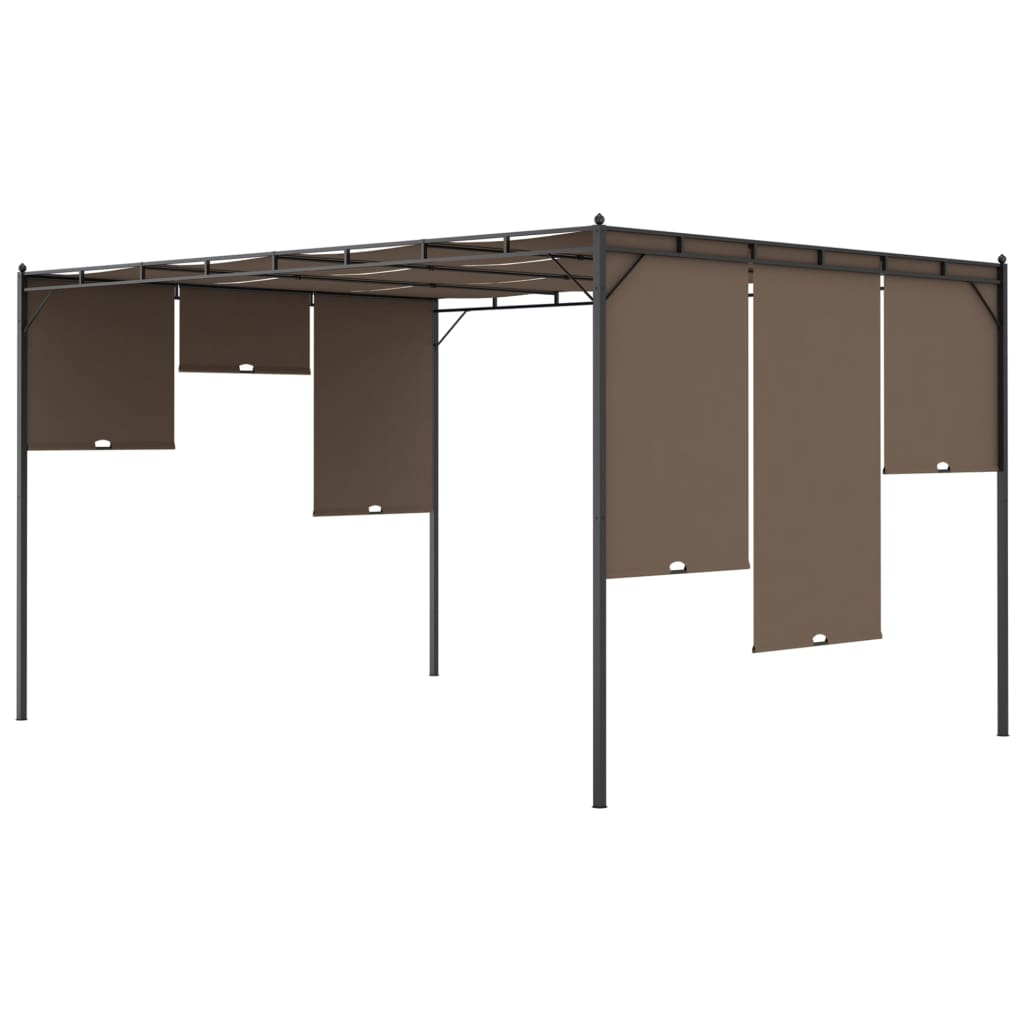 Tuinprieel met zijgordijn 4x3x2,25 m taupe is nu te koop bij PeponiXL, paradijselijk wonen!