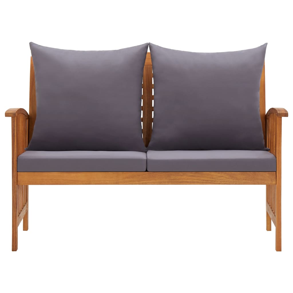 Tuinbank met kussens 119 cm massief acaciahout is nu te koop bij PeponiXL, paradijselijk wonen!