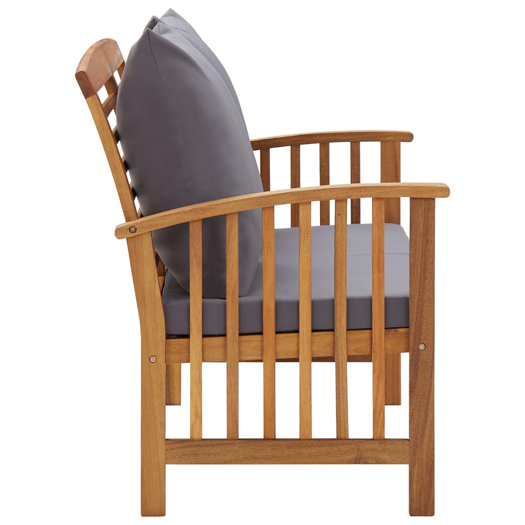 Tuinbank met kussens 119 cm massief acaciahout is nu te koop bij PeponiXL, paradijselijk wonen!