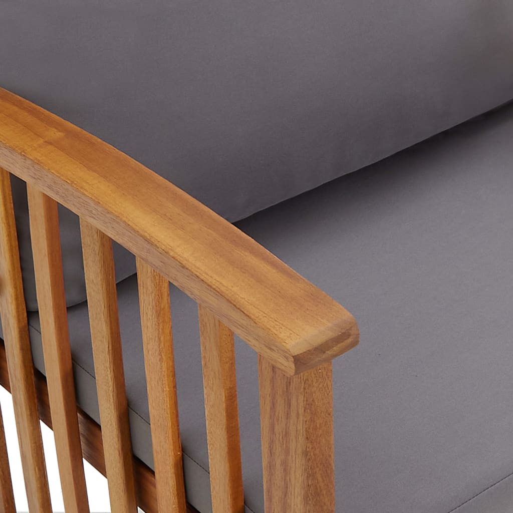 Tuinbank met kussens 119 cm massief acaciahout is nu te koop bij PeponiXL, paradijselijk wonen!