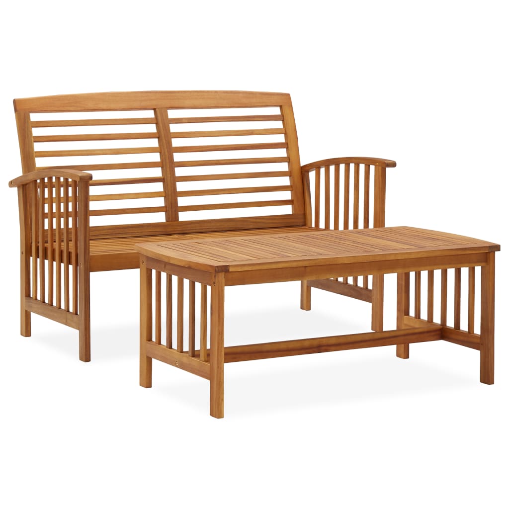 2-delige Loungeset massief acaciahout is nu te koop bij PeponiXL, paradijselijk wonen!