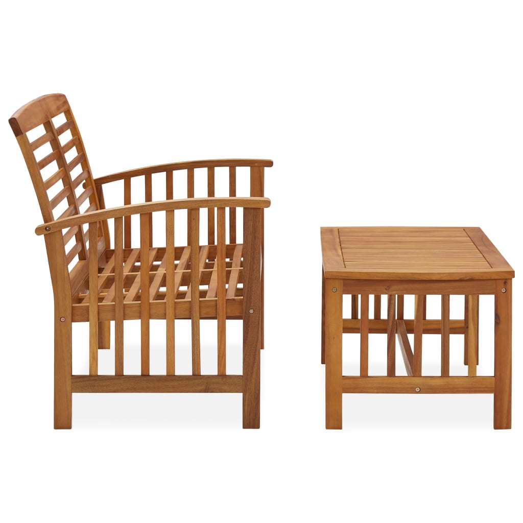 2-delige Loungeset massief acaciahout is nu te koop bij PeponiXL, paradijselijk wonen!