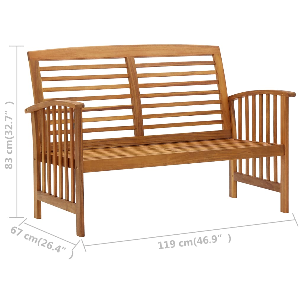2-delige Loungeset massief acaciahout is nu te koop bij PeponiXL, paradijselijk wonen!