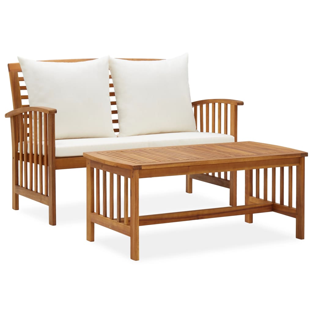 2-delige Loungeset met kussens massief acaciahout is nu te koop bij PeponiXL, paradijselijk wonen!