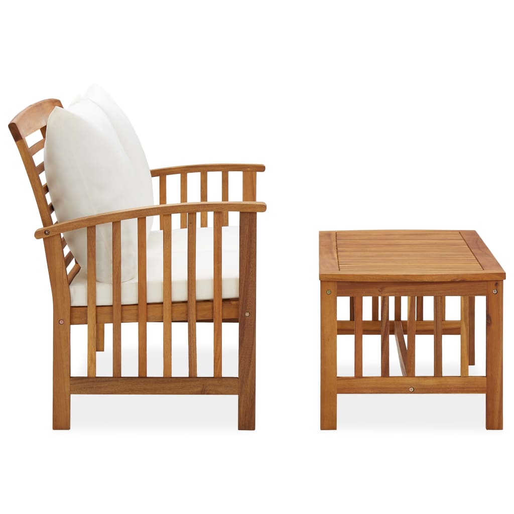 2-delige Loungeset met kussens massief acaciahout is nu te koop bij PeponiXL, paradijselijk wonen!