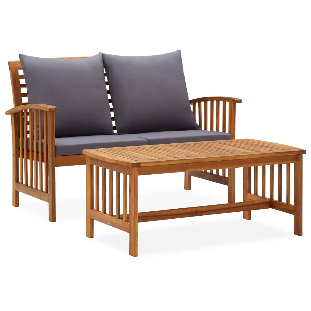 2-delige Loungeset met kussens massief acaciahout is nu te koop bij PeponiXL, paradijselijk wonen!