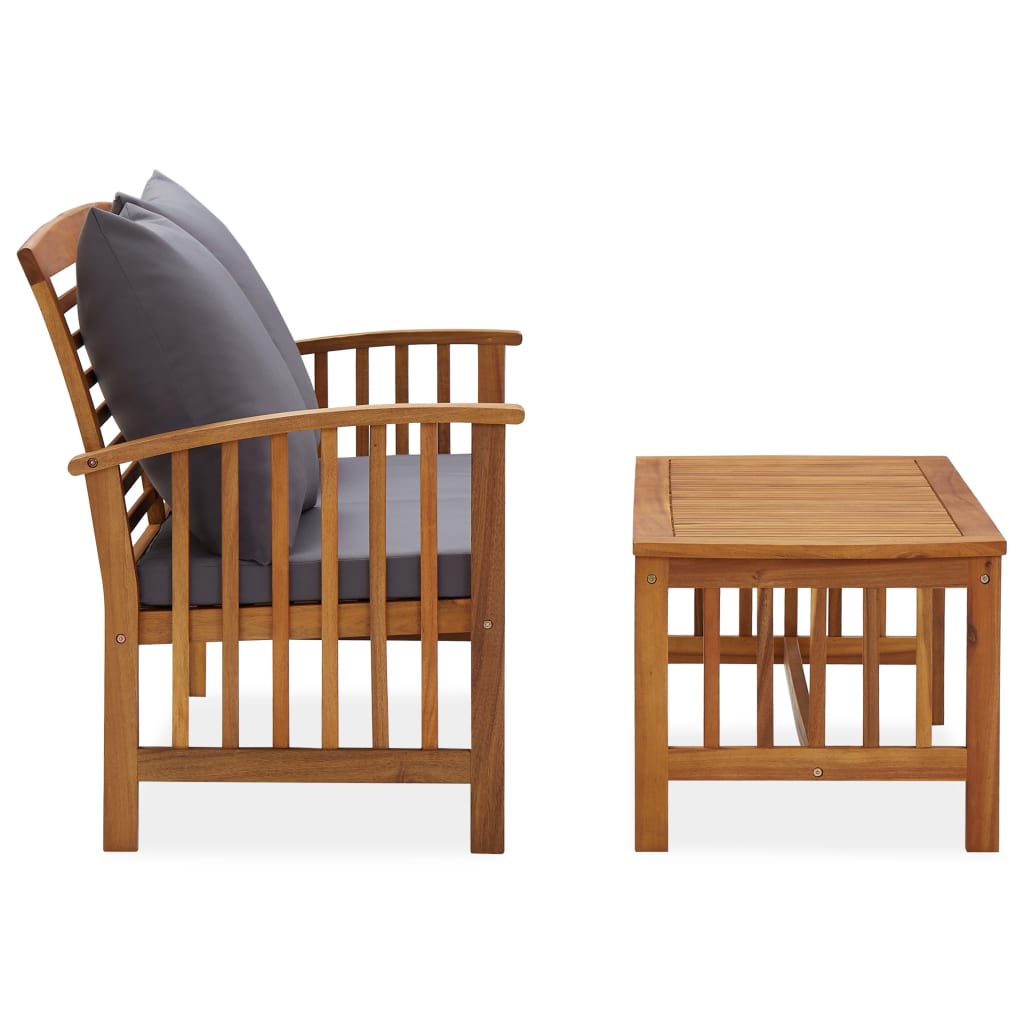 2-delige Loungeset met kussens massief acaciahout is nu te koop bij PeponiXL, paradijselijk wonen!