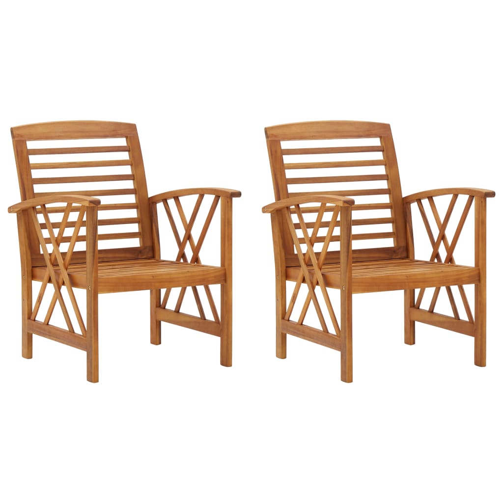Tuinstoelen 2 st massief acaciahout is nu te koop bij PeponiXL, paradijselijk wonen!