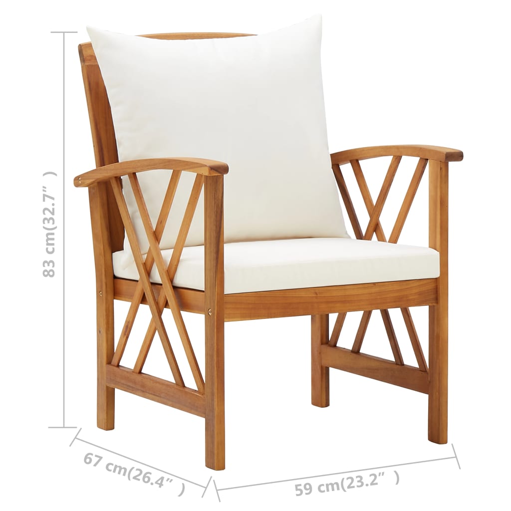 Tuinstoelen 2 st met kussens massief acaciahout is nu te koop bij PeponiXL, paradijselijk wonen!