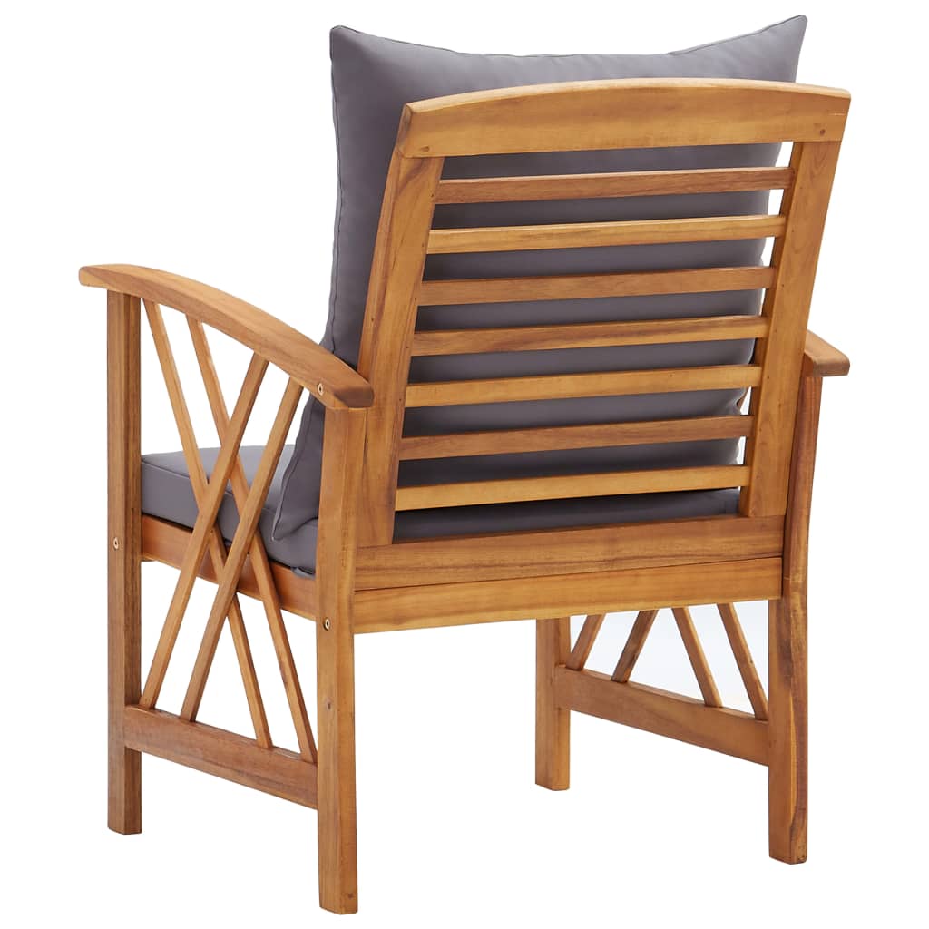 Tuinstoelen 2 st met kussens massief acaciahout is nu te koop bij PeponiXL, paradijselijk wonen!