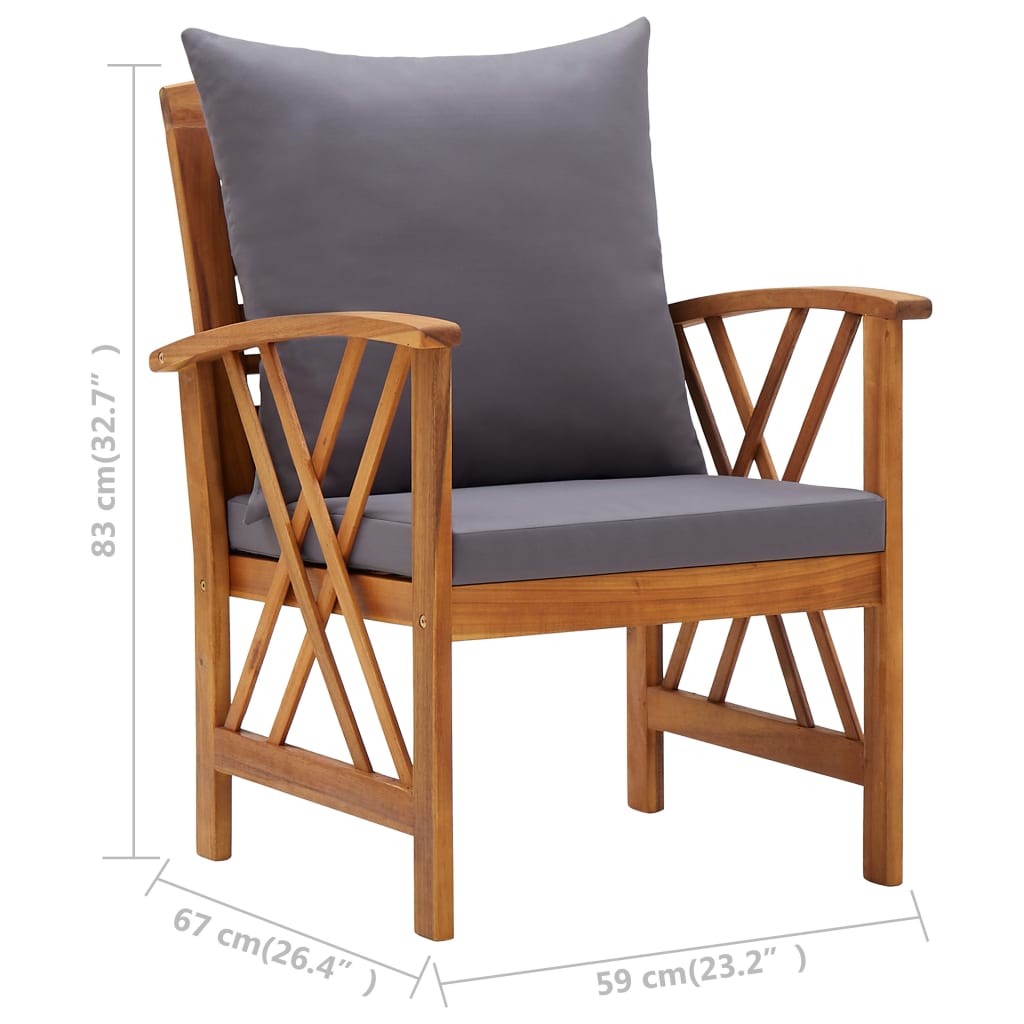 Tuinstoelen 2 st met kussens massief acaciahout is nu te koop bij PeponiXL, paradijselijk wonen!