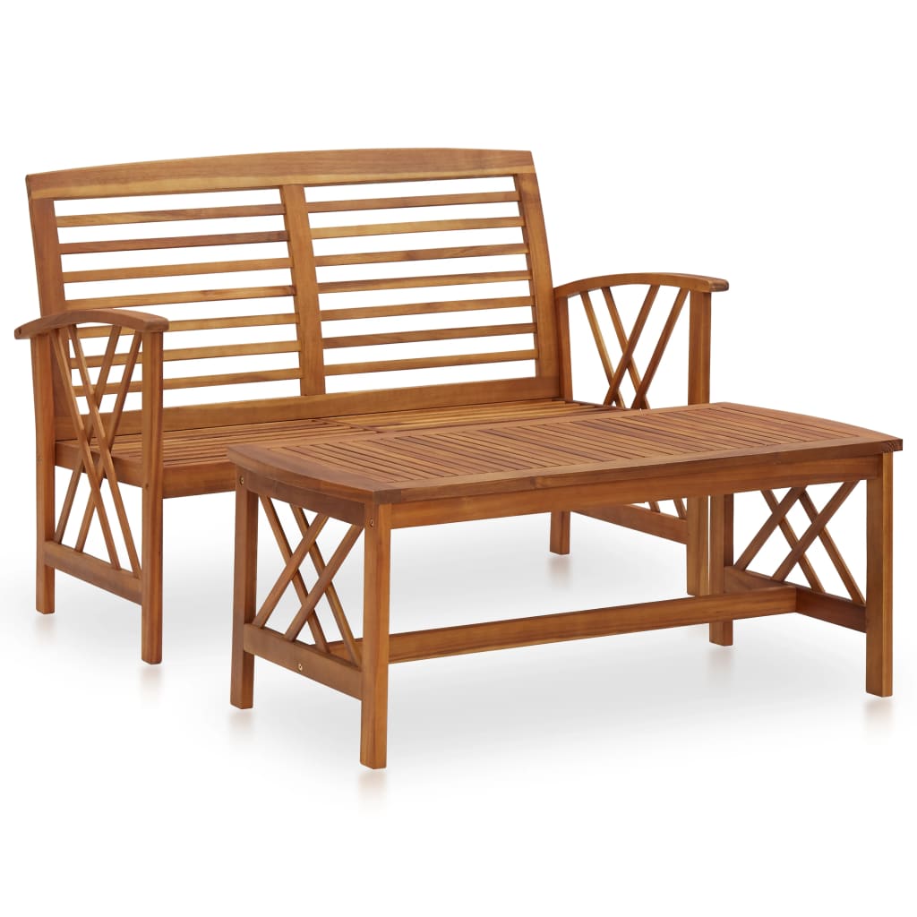 2-delige Loungeset massief acaciahout is nu te koop bij PeponiXL, paradijselijk wonen!