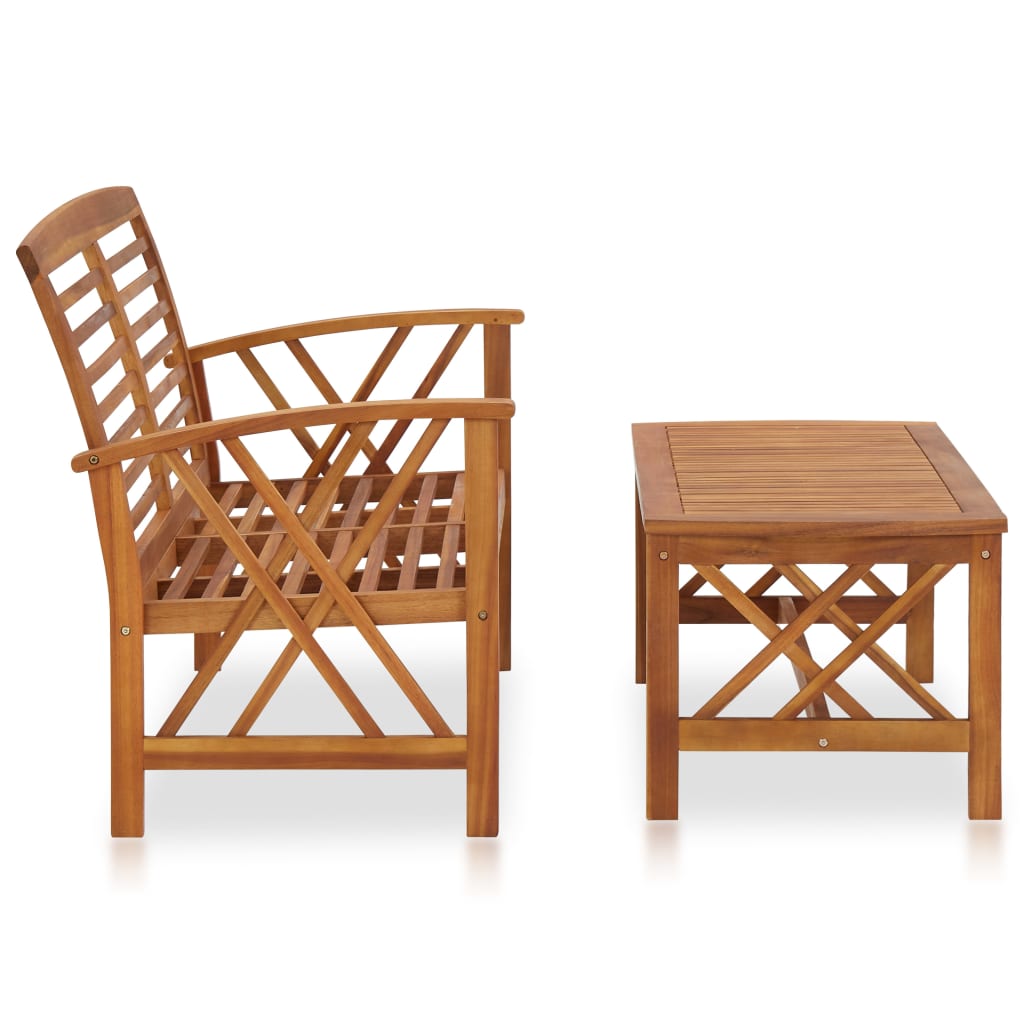 2-delige Loungeset massief acaciahout is nu te koop bij PeponiXL, paradijselijk wonen!