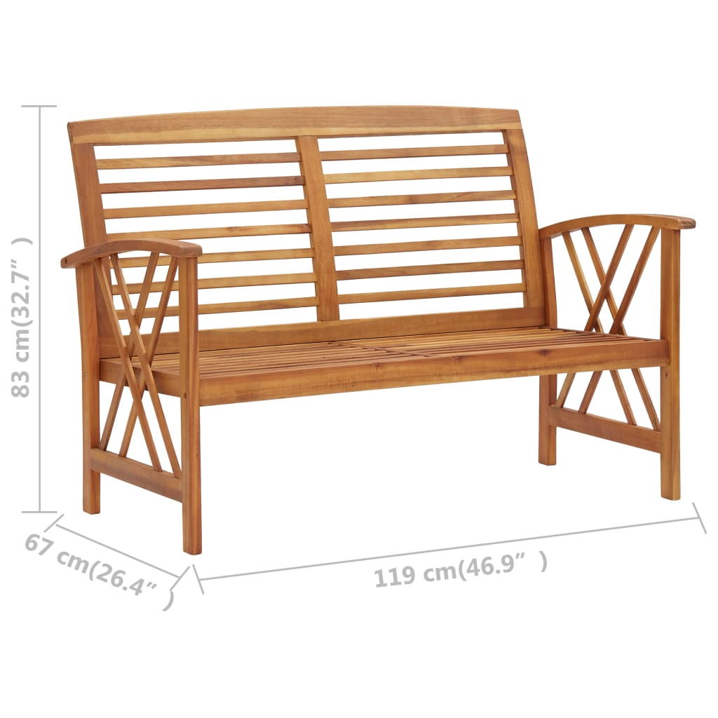 2-delige Loungeset massief acaciahout is nu te koop bij PeponiXL, paradijselijk wonen!