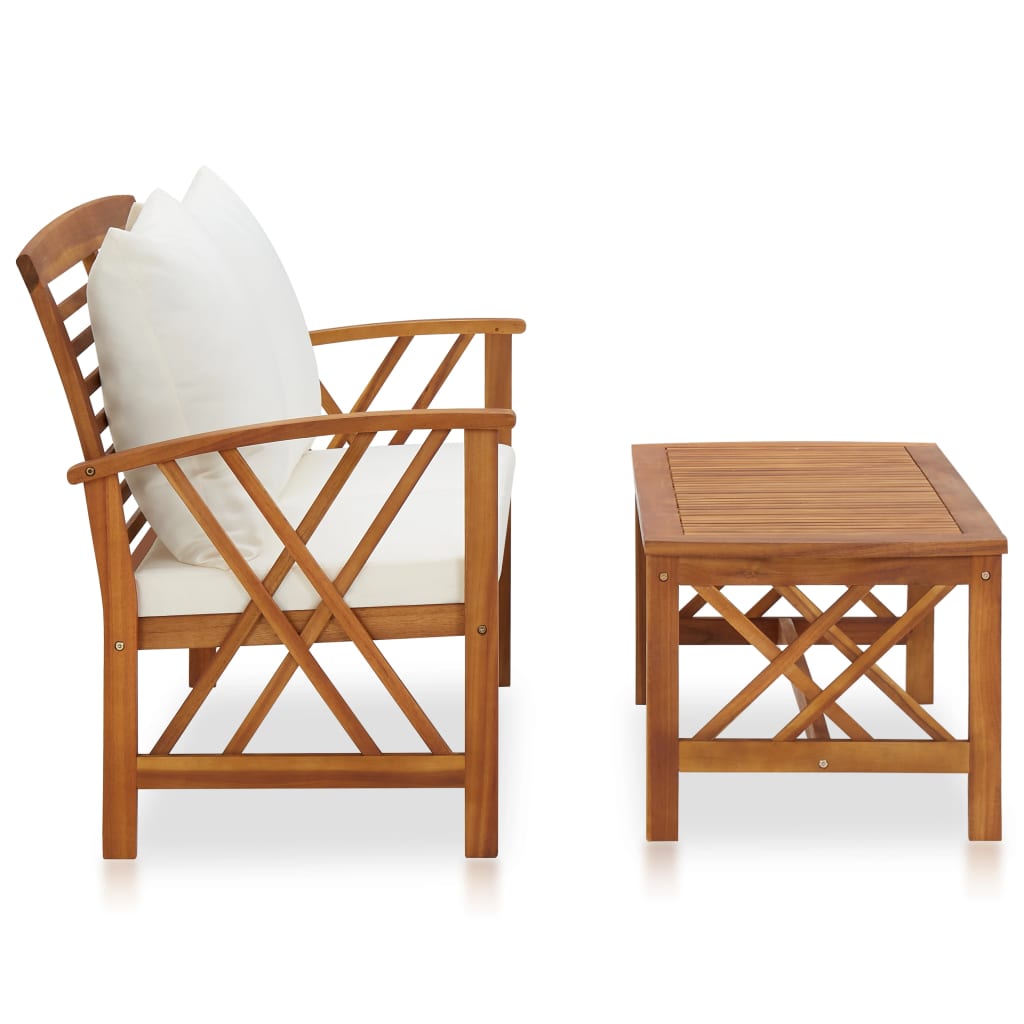 2-delige Loungeset met kussens massief acaciahout is nu te koop bij PeponiXL, paradijselijk wonen!