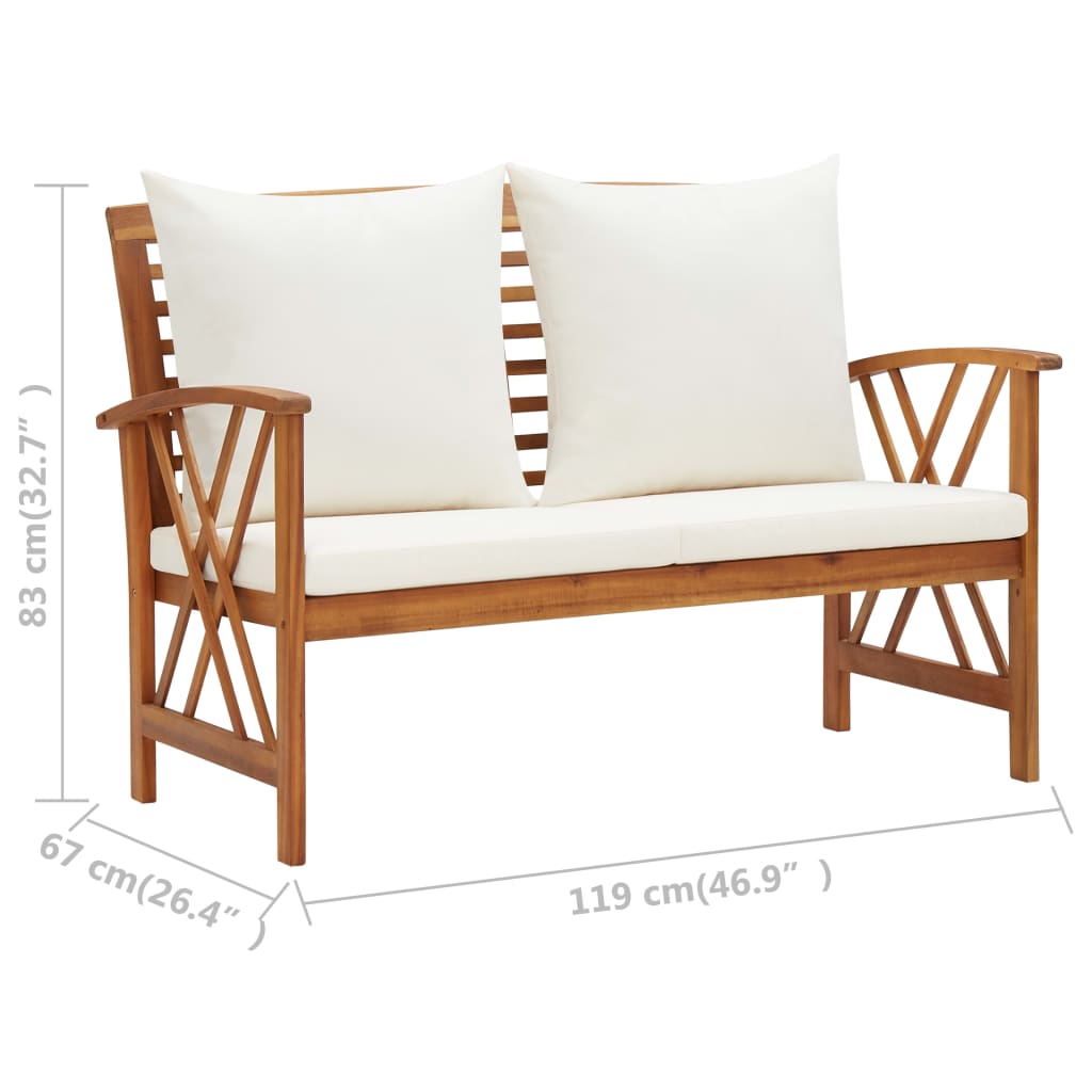 2-delige Loungeset met kussens massief acaciahout is nu te koop bij PeponiXL, paradijselijk wonen!