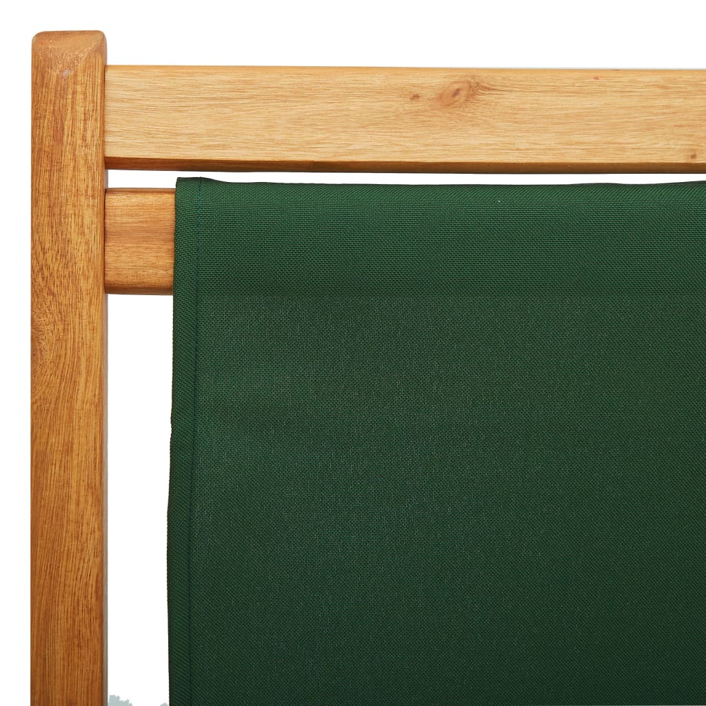 Strandstoel inklapbaar eucalyptushout en stof groen is nu te koop bij PeponiXL, paradijselijk wonen!