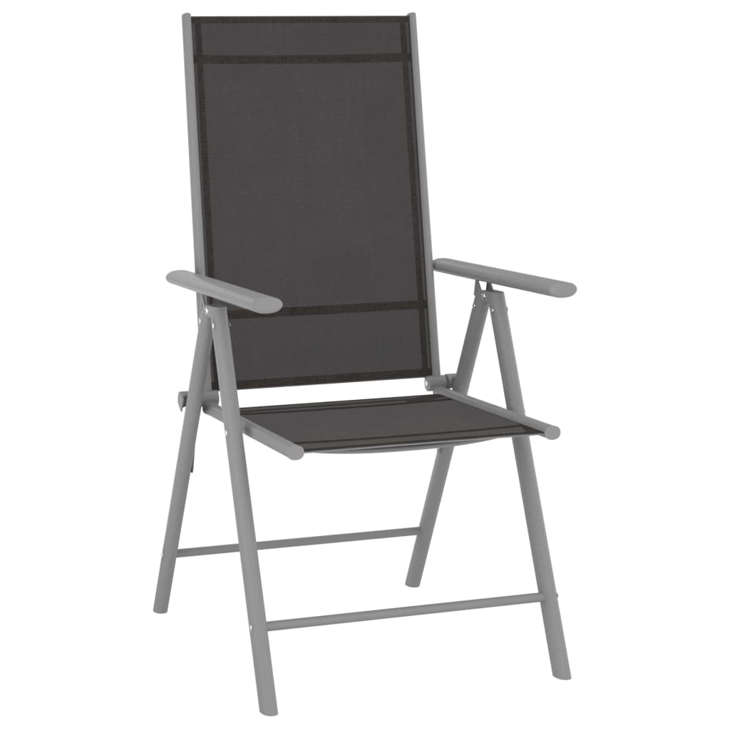 Tuinstoelen 6 st inklapbaar textileen zwart is nu te koop bij PeponiXL, paradijselijk wonen!