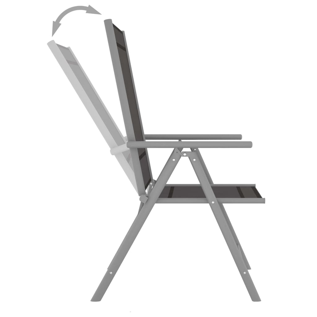 Tuinstoelen 6 st inklapbaar textileen zwart is nu te koop bij PeponiXL, paradijselijk wonen!