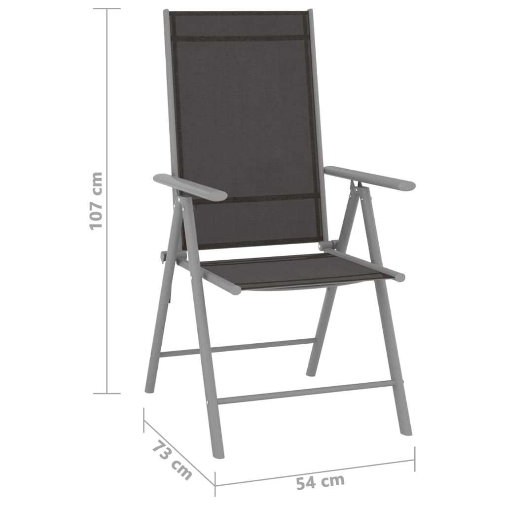Tuinstoelen 6 st inklapbaar textileen zwart is nu te koop bij PeponiXL, paradijselijk wonen!