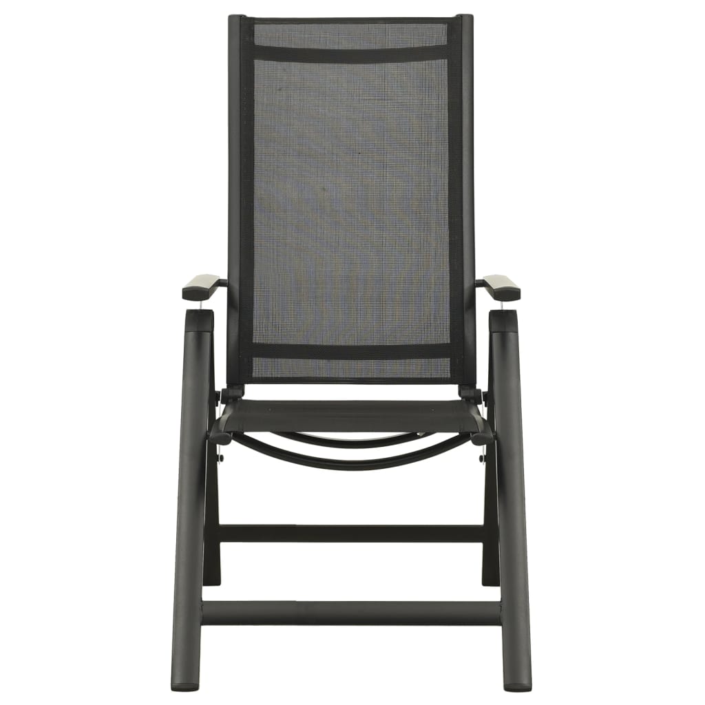 Tuinstoelen 2 st inklapbaar textileen aluminium zwart is nu te koop bij PeponiXL, paradijselijk wonen!